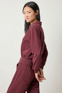 Drop shoulder polo (PA3103) - mulberry