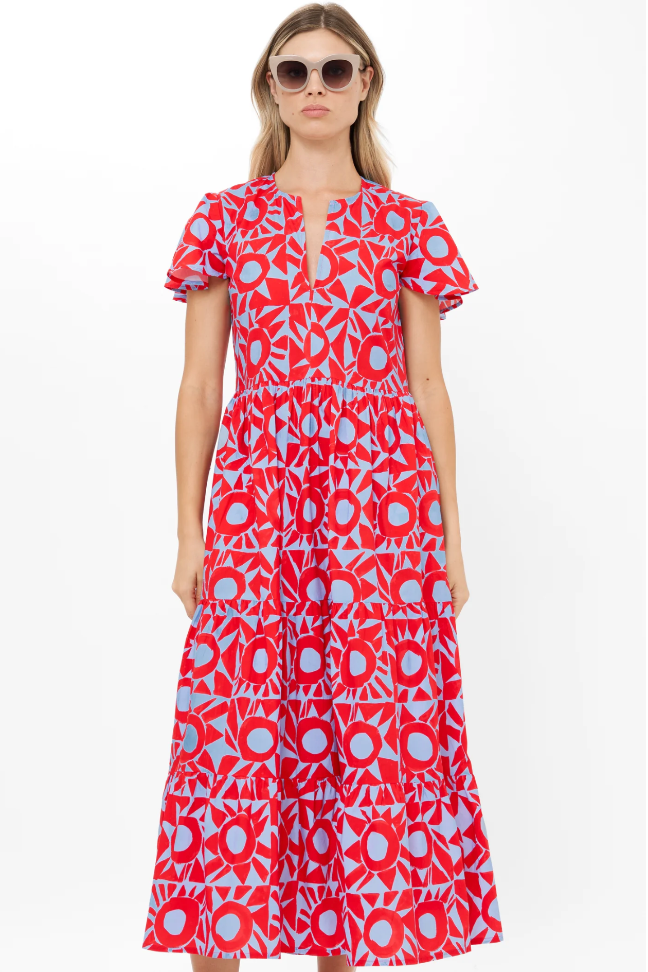 V-neck maxi - eclipse red