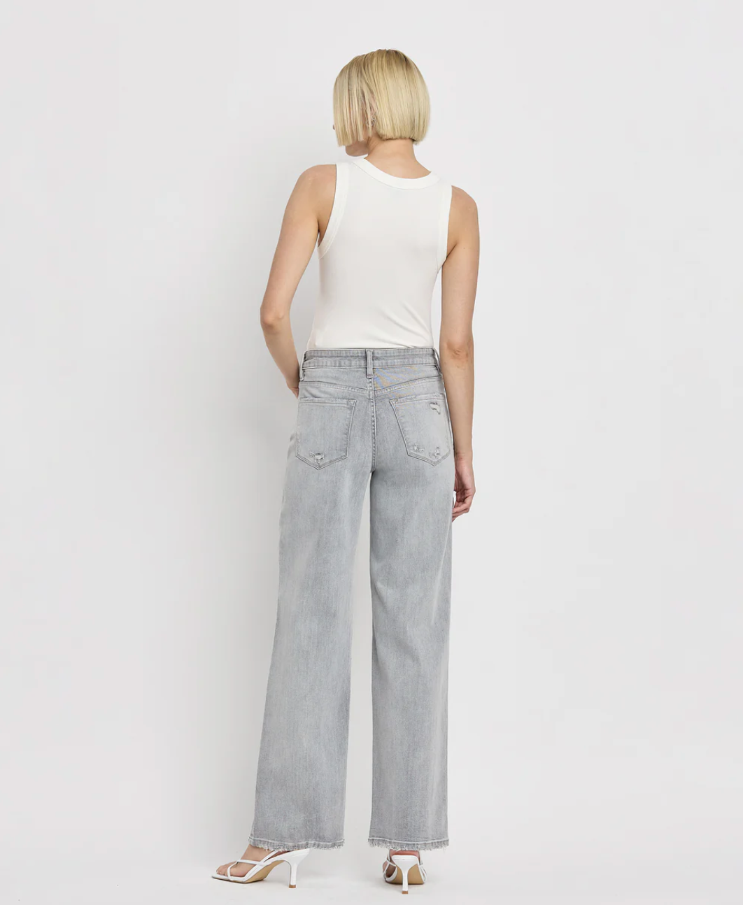 F5651 - Mid Rise Wide Leg Jeans - clementine