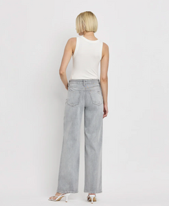 F5651 - Mid Rise Wide Leg Jeans - clementine