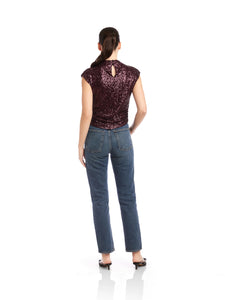 Gwennie Sequin Tank - eggplant