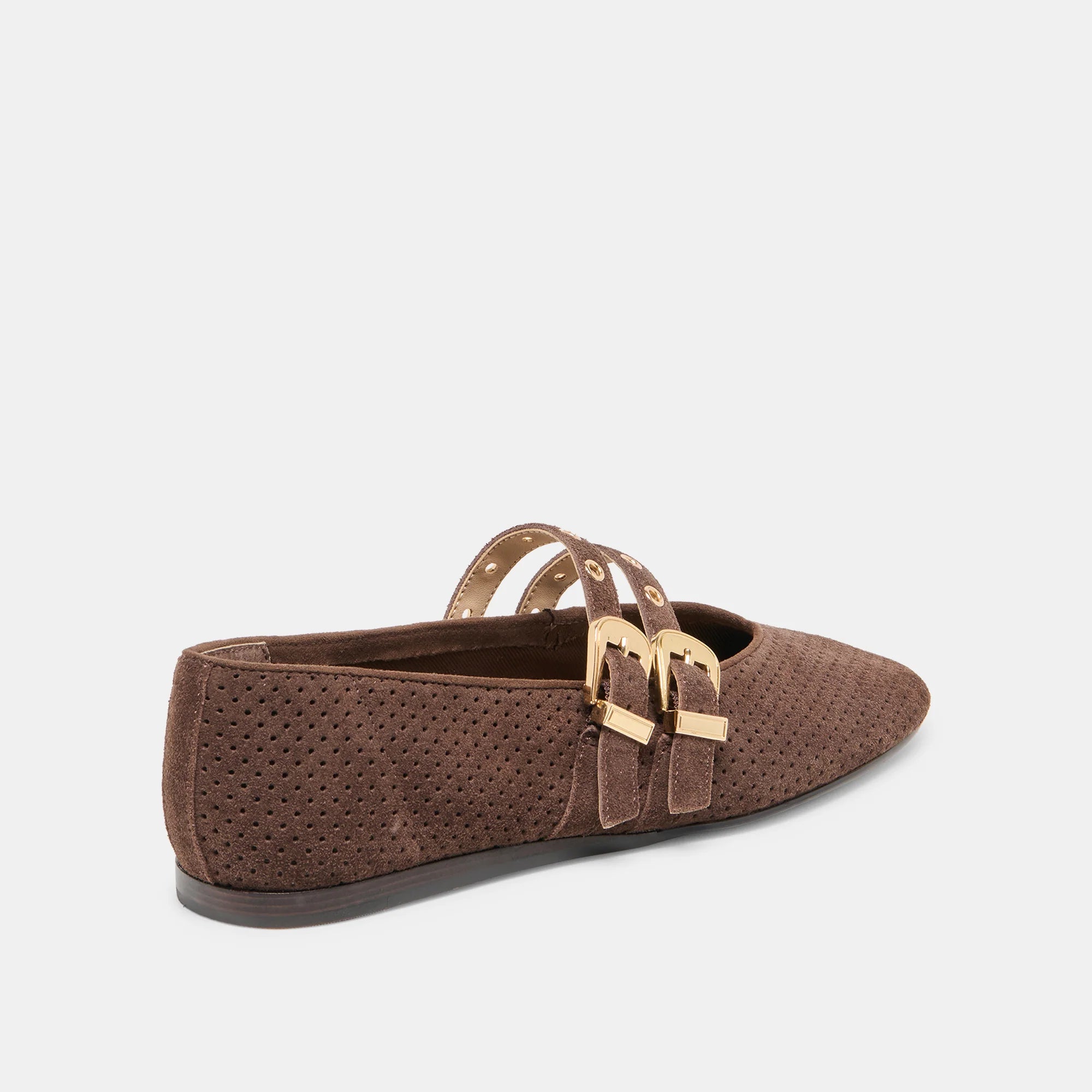 Baylee grommet ballet flats - dark brown suede
