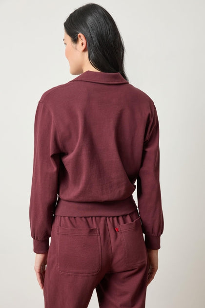 Drop shoulder polo (PA3103) - mulberry