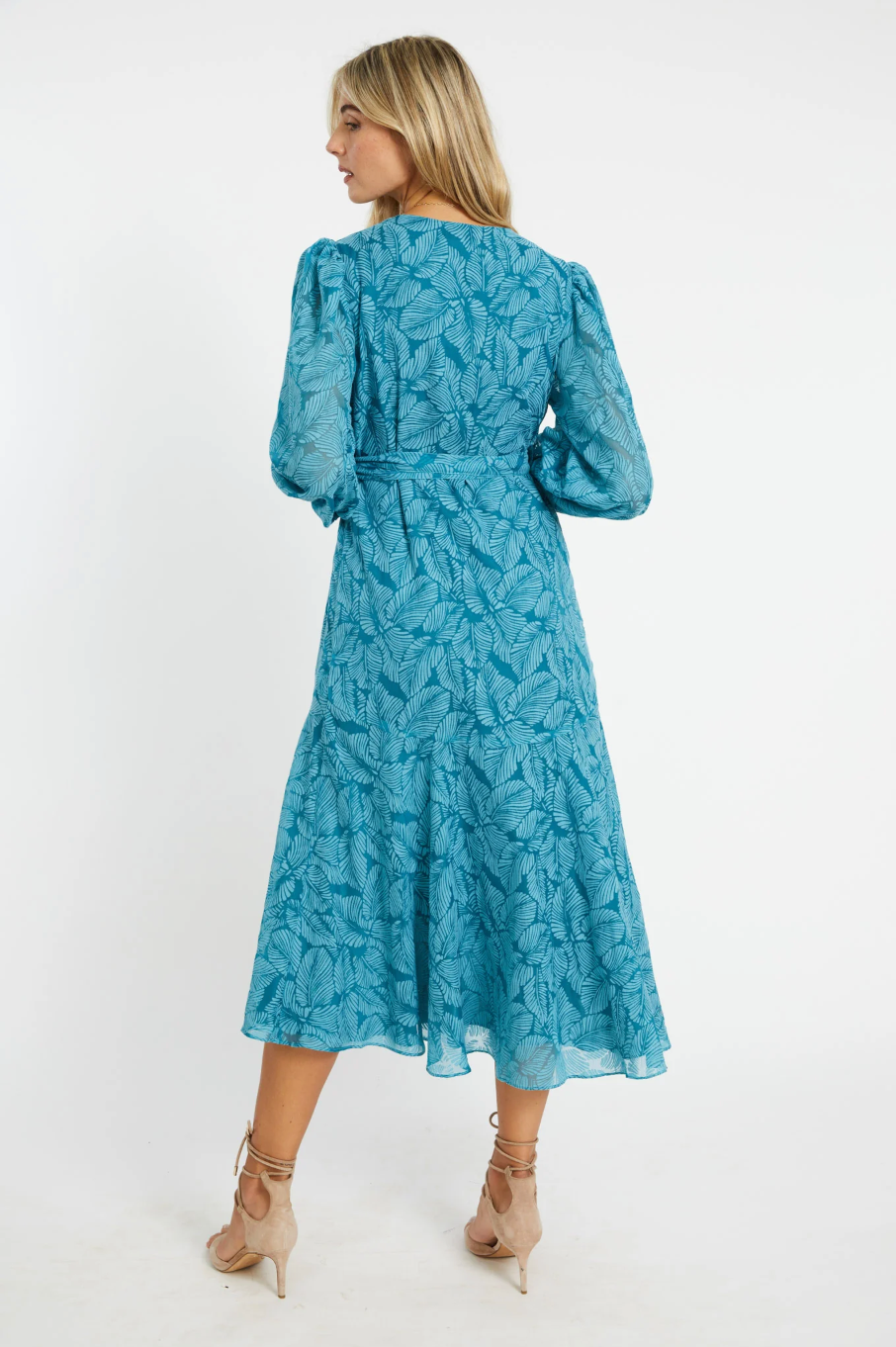 Moon Maxi - teal leaf burnout
