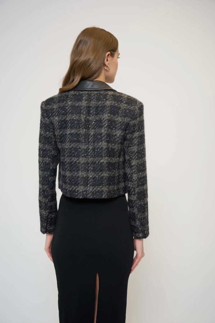 Colette lurex houndstooth jacket - black
