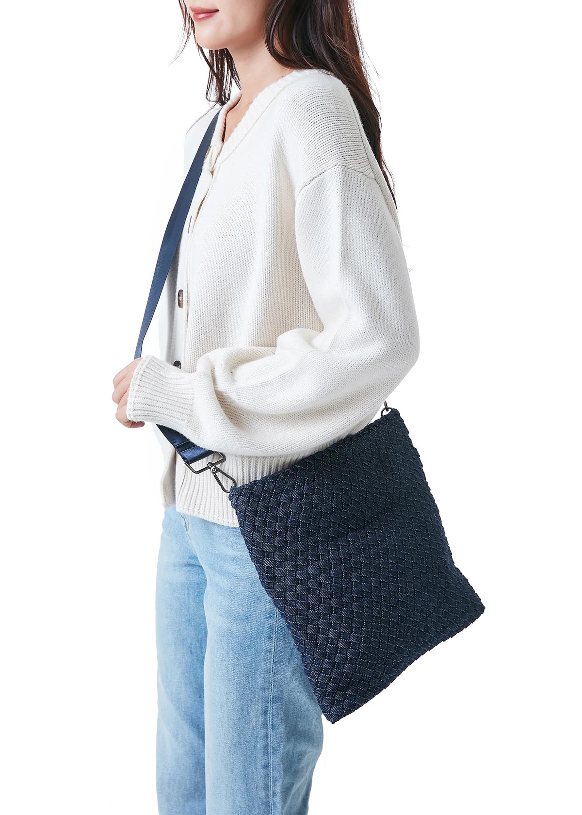 Val convertible woven crossbody - indigo