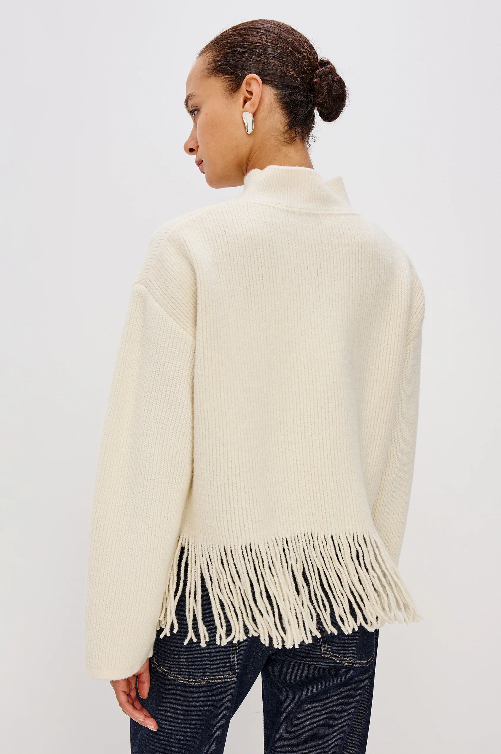 Lise sweater - ivory fringe