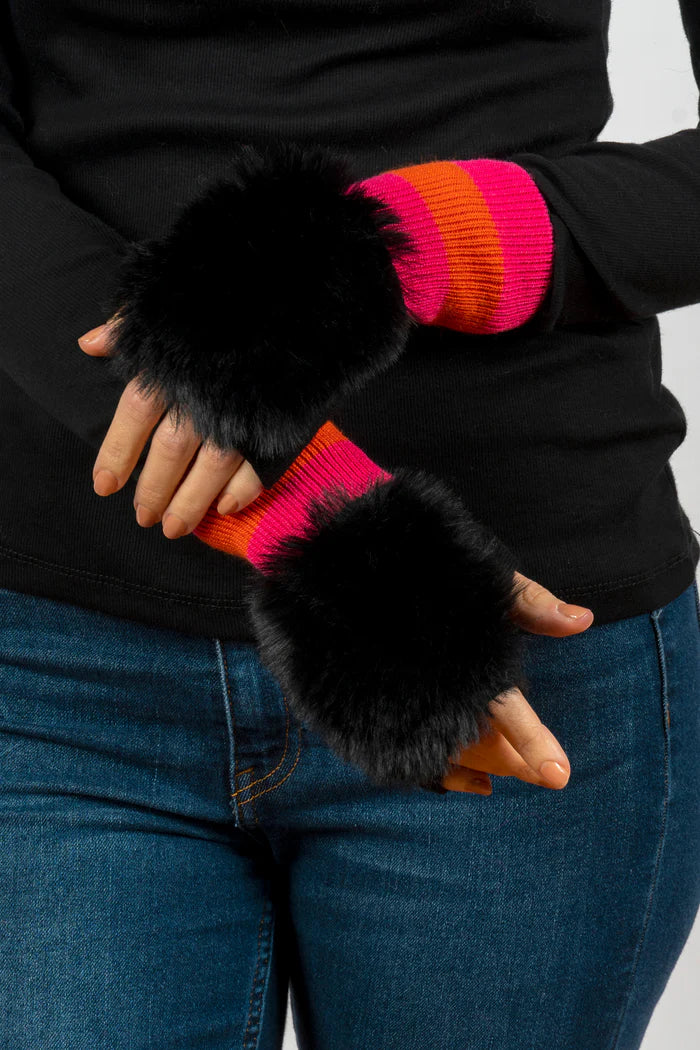 Fluff fingerless gloves - rave