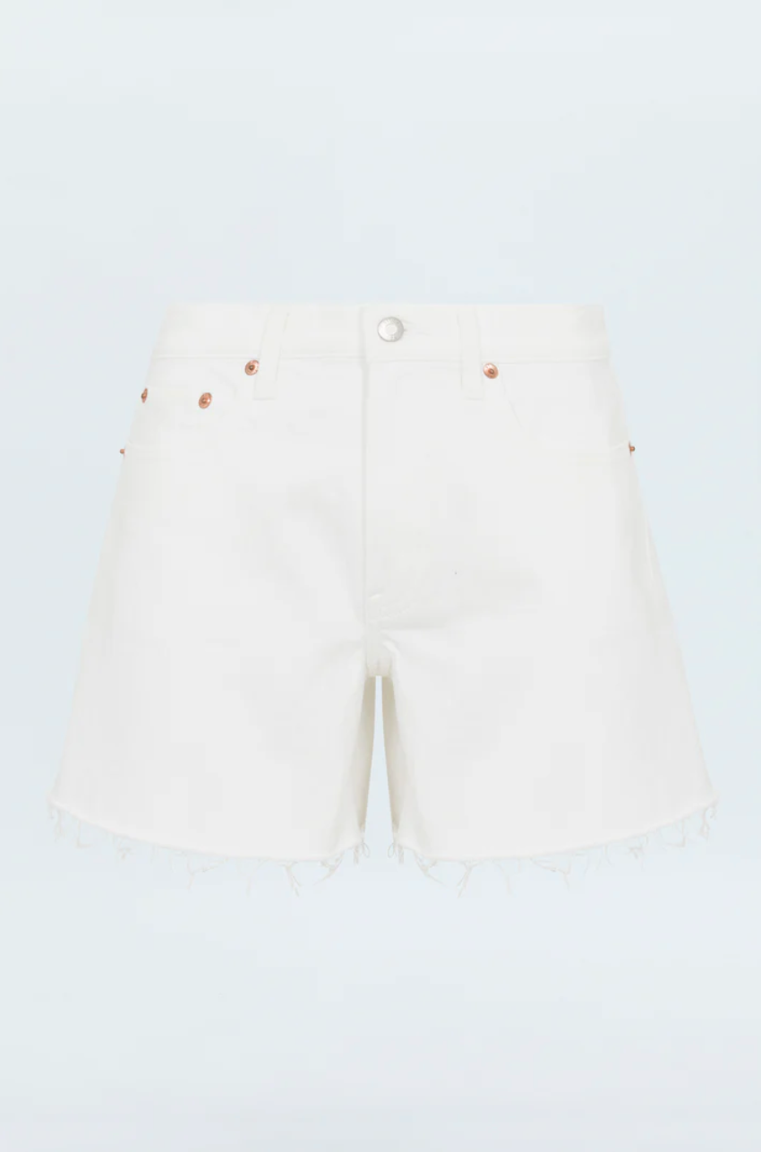 Kennedy relaxed mid rise cut-off shorts - antique white
