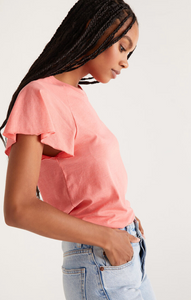 Abby flutter tee - papaya glow