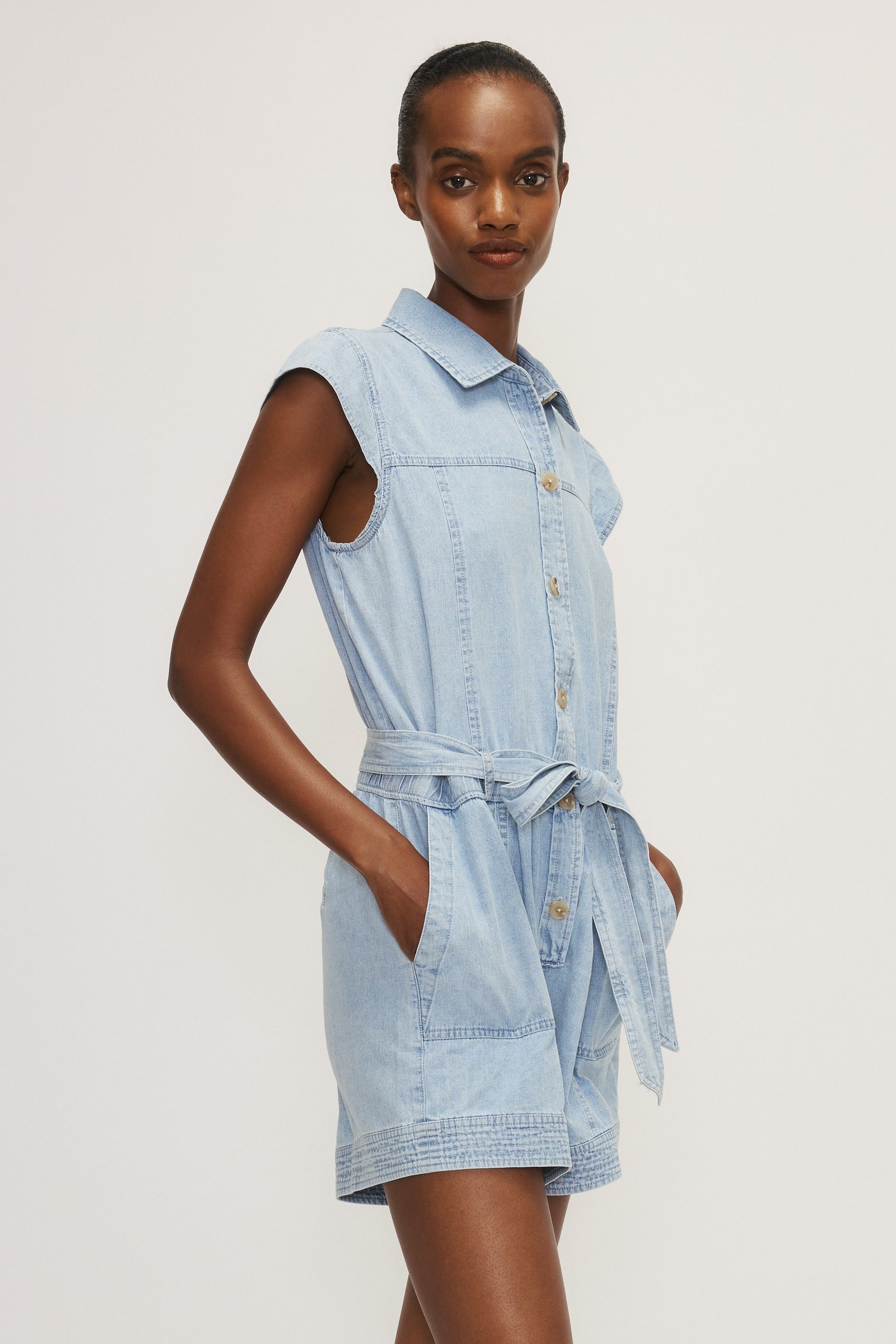 Ulysse romper - bleached denim blue