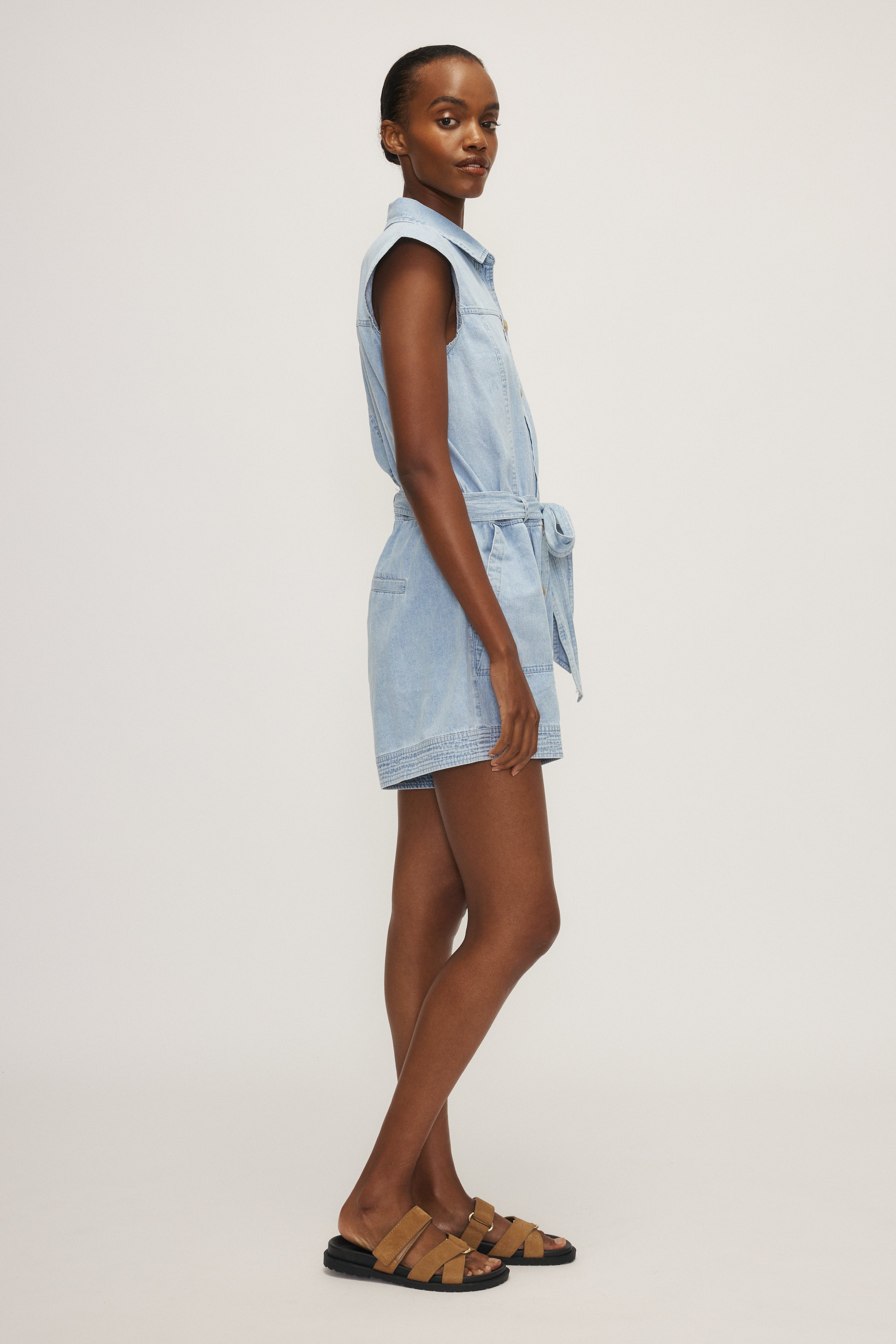 Ulysse romper - bleached denim blue