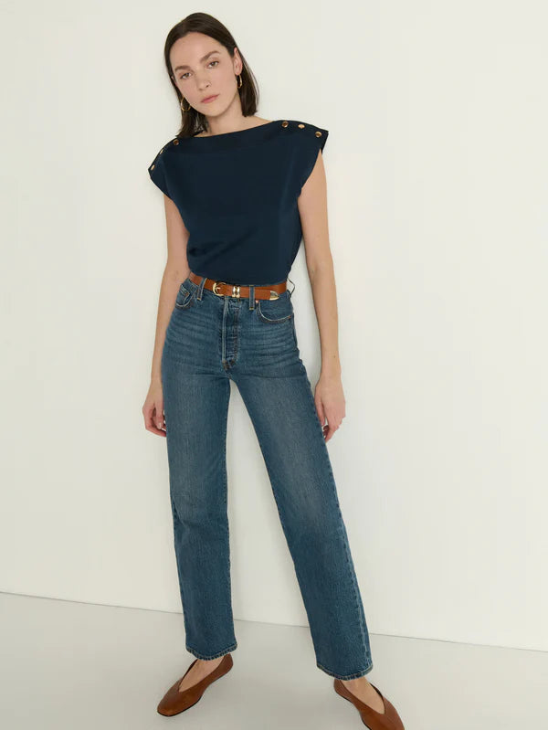 Brooks boatneck top - navy night sky