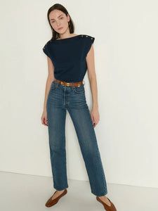 Brooks boatneck top - navy night sky