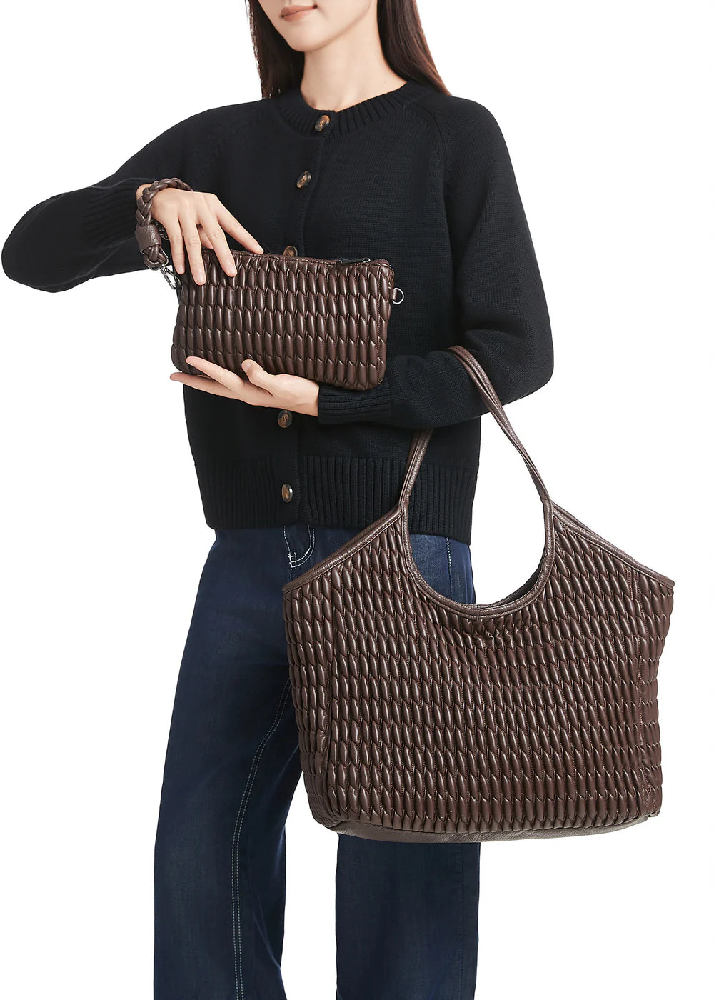 Isla tote - chocolate brown leather