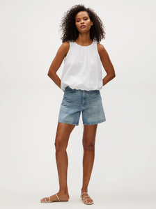Hazel eyelet bubble top - white