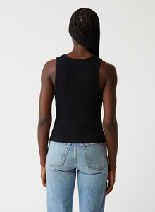 Kira crinkle tank - black