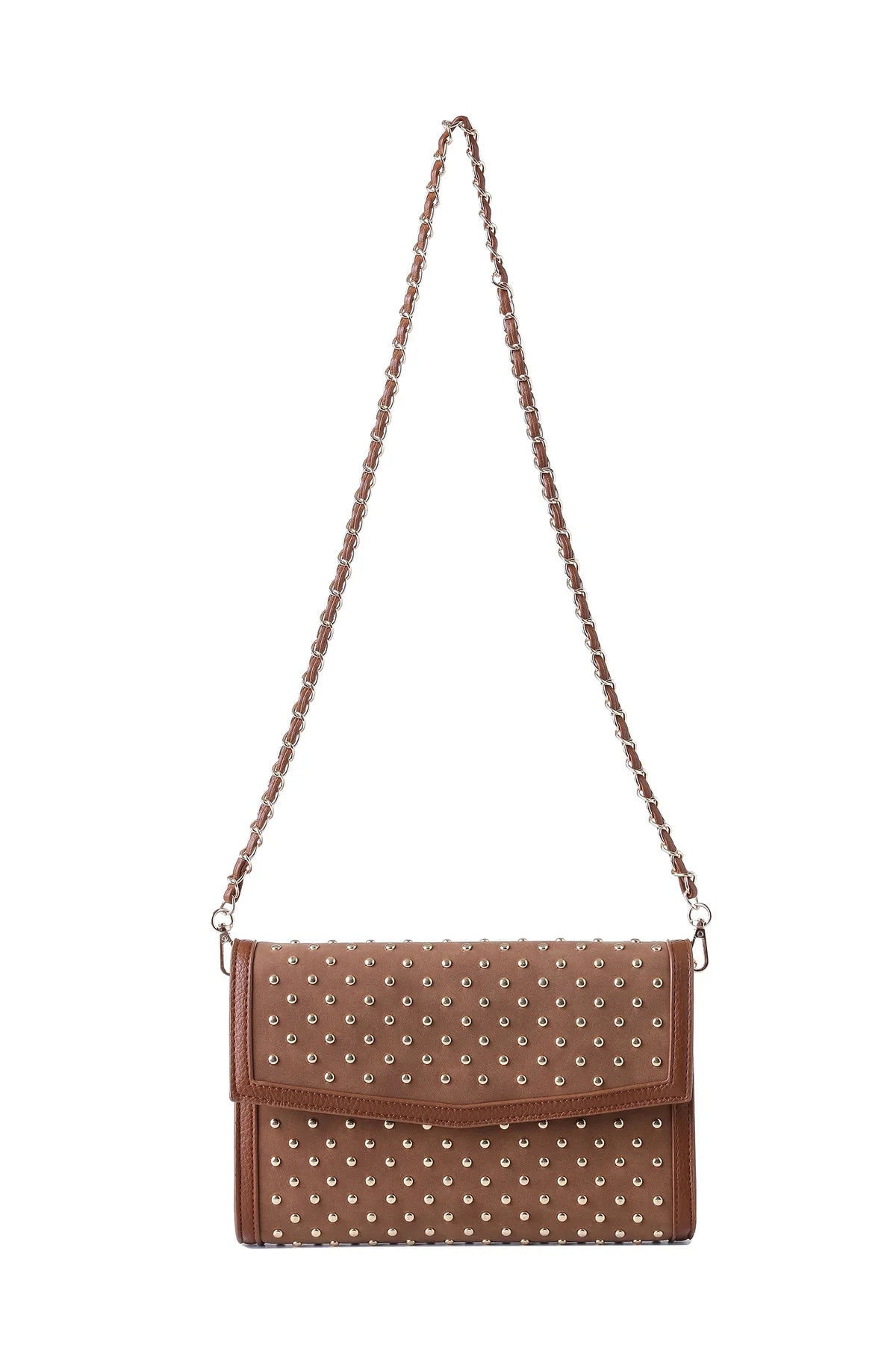 Beth clutch - saddle suede