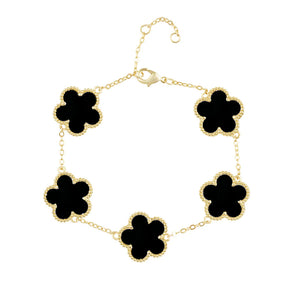 Adeline clover bracelet - onyx