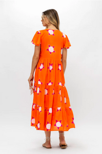 V-neck maxi - mela orange