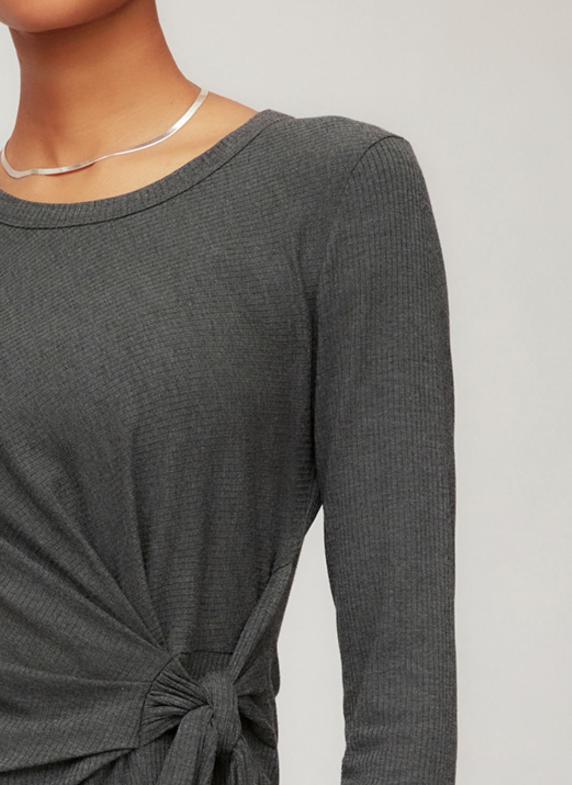 Addy Side-Knot Top - charcoal