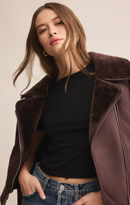 Locklin sherpa jacket - chocolate cherry