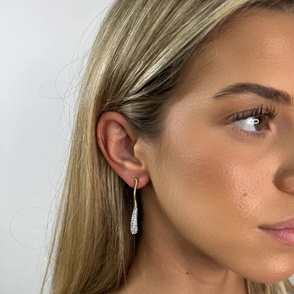 Betty CZ drop earrings  - gold