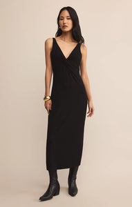 Eleve twist midi dress - black