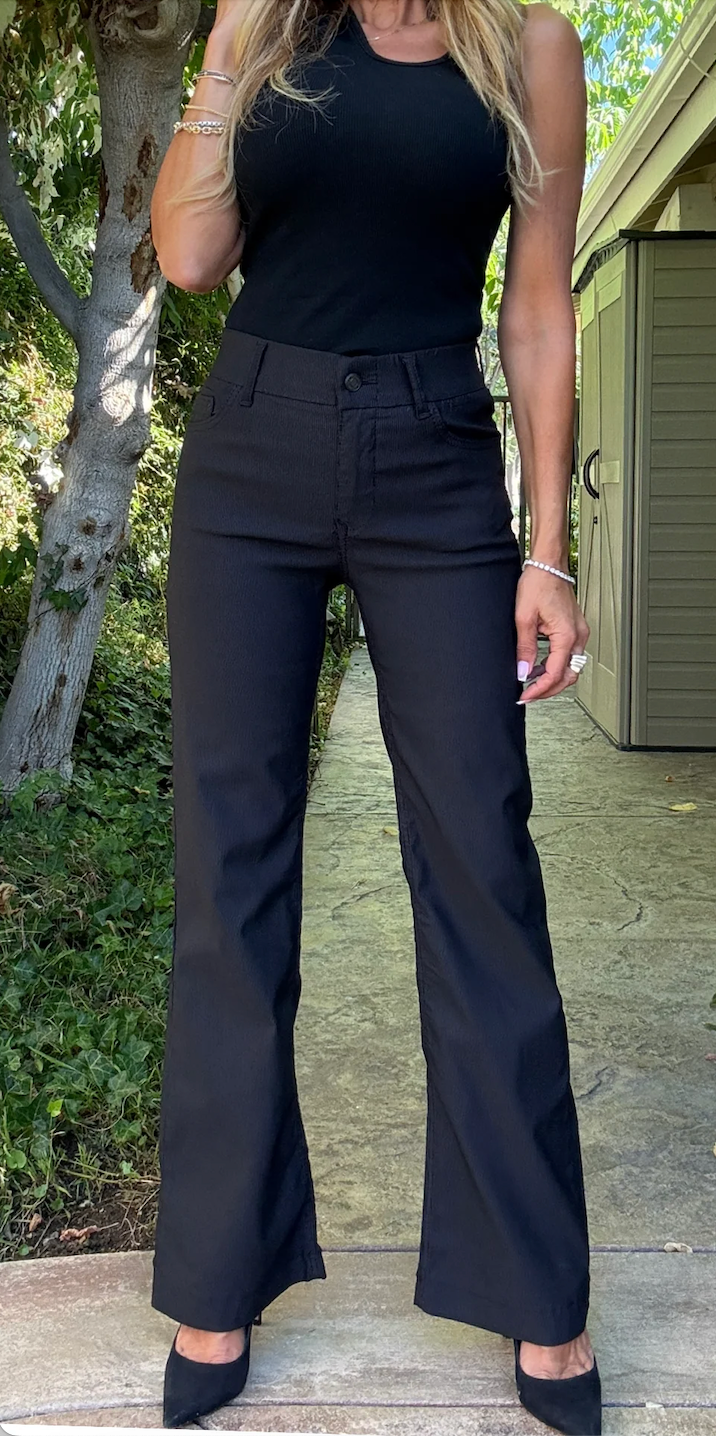 Amy bootcut - black stripe