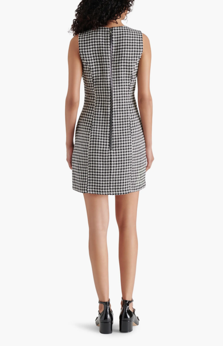 Perri houndstooth dress - black / white