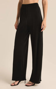 Denia pleated high-rise pants - black