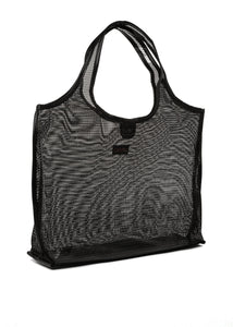 Roxy mesh tote - black