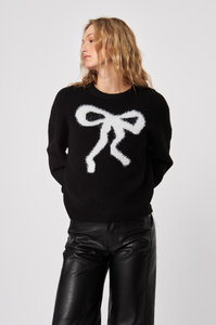 Ambrose bow knit sweater - blanc de noir