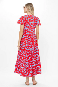 V-neck maxi - eclipse red
