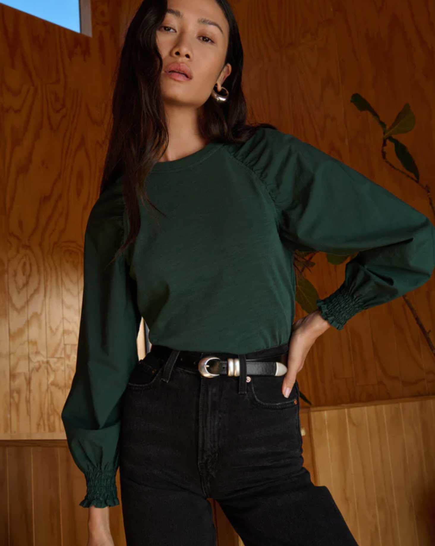 Suky raglan top - pine