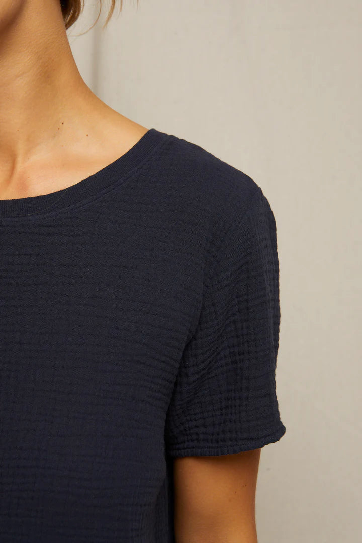 Charlotte double gauze tee - navy