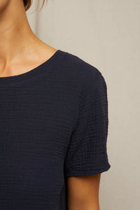 Charlotte double gauze tee - navy