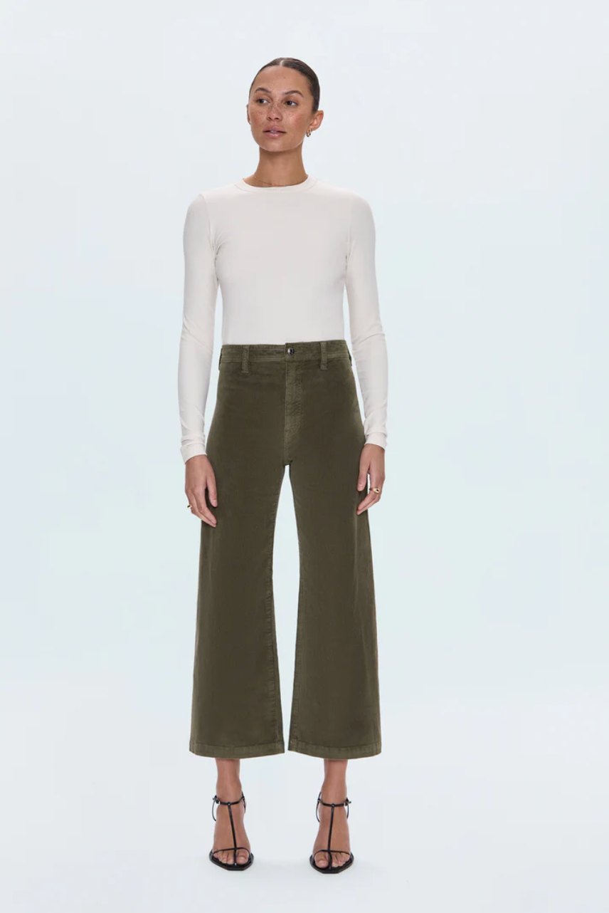 Penny crop high rise wide leg pant - sequoia