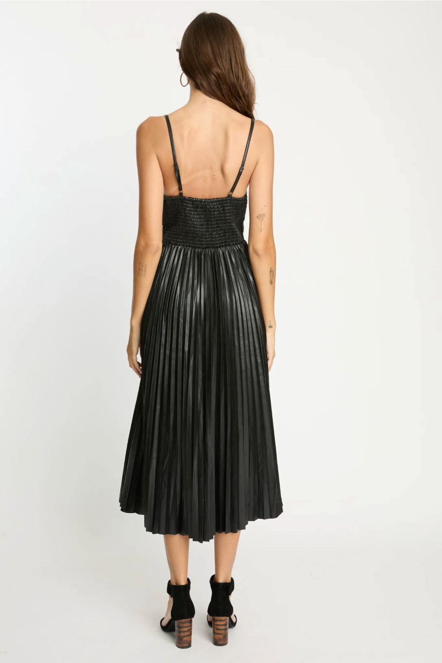 Genevieve dress - black vegan leather