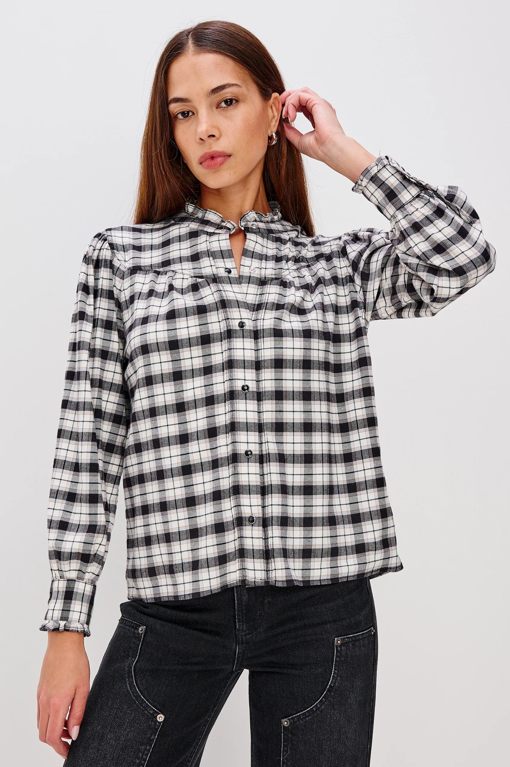 Alanna shirt - ivory smoke onyx