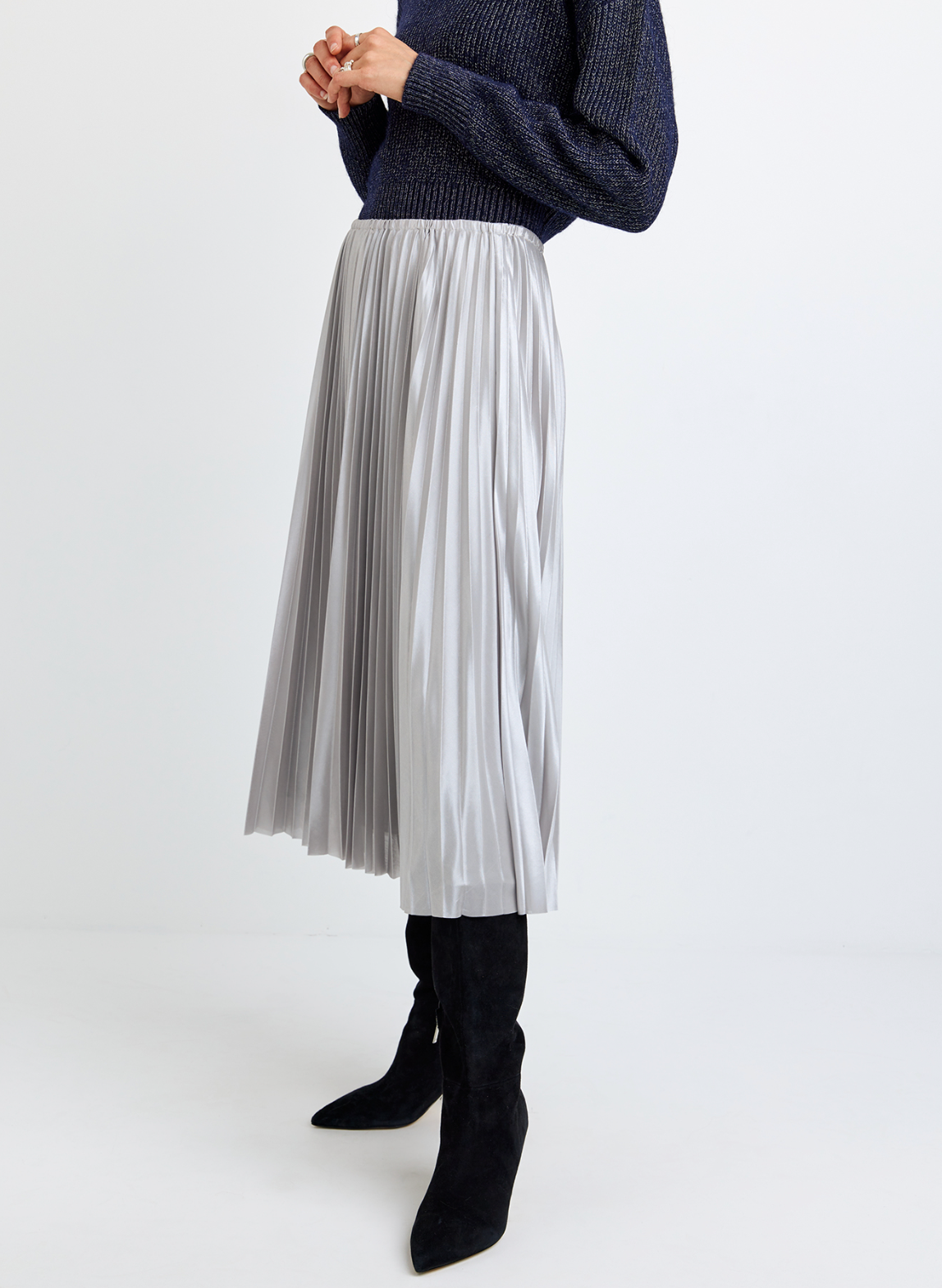 Pleated skirt - silver shimmer