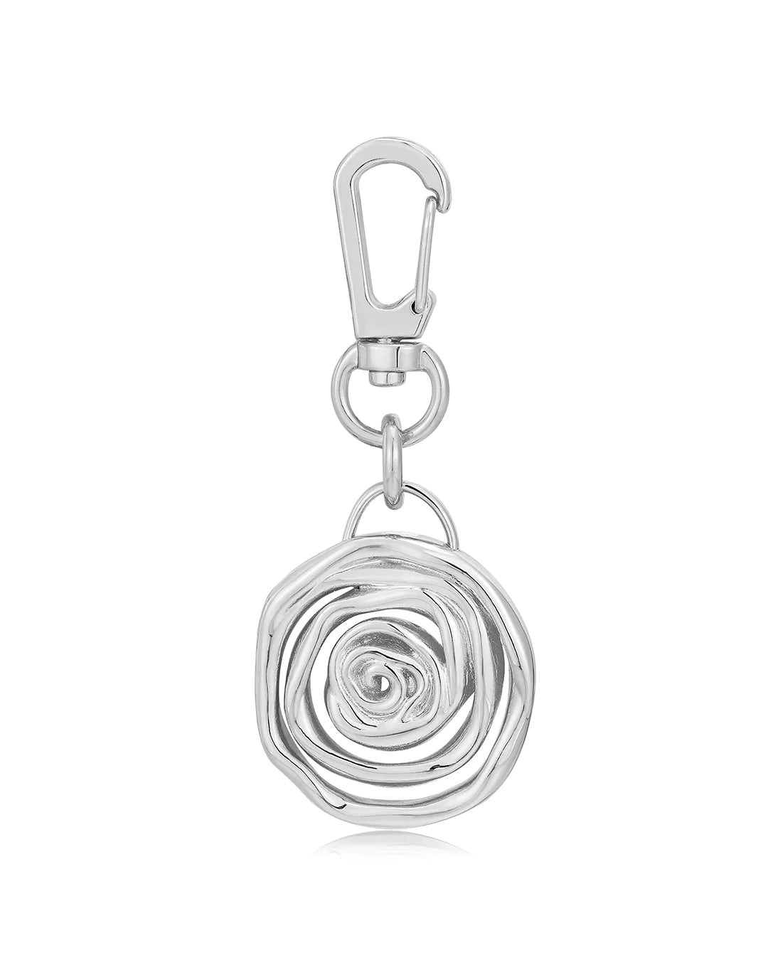 Rosette coil key chain - silver