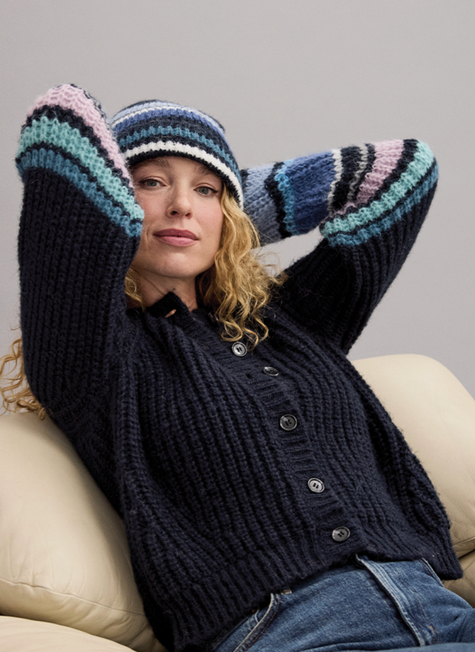 Lumi striped cardigan - nocturnal combo