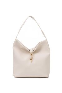 Sandy vegan leather shoulder bag - vanilla
