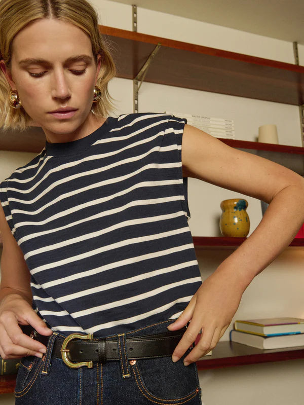 Marina Muscle Tee - playa stripe