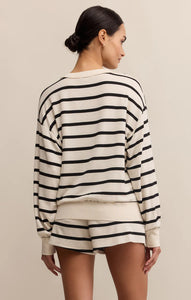 Stand Out Striped Sweatshirt - crystal