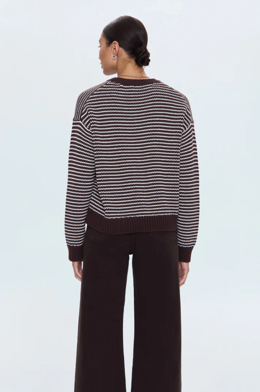 Aura relaxed crew neck sweater - mocha