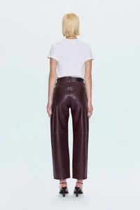 Jett high rise bowed straight pant - cabernet