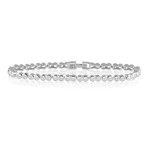 Bezel tennis bracelet (6.5) - silver