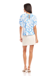 Savina short sleeve blouse - print